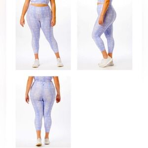 NWT ~ GLYDER ~ High Waist Pure Leggings ~ Lilac Snake Print ~ Size 1X